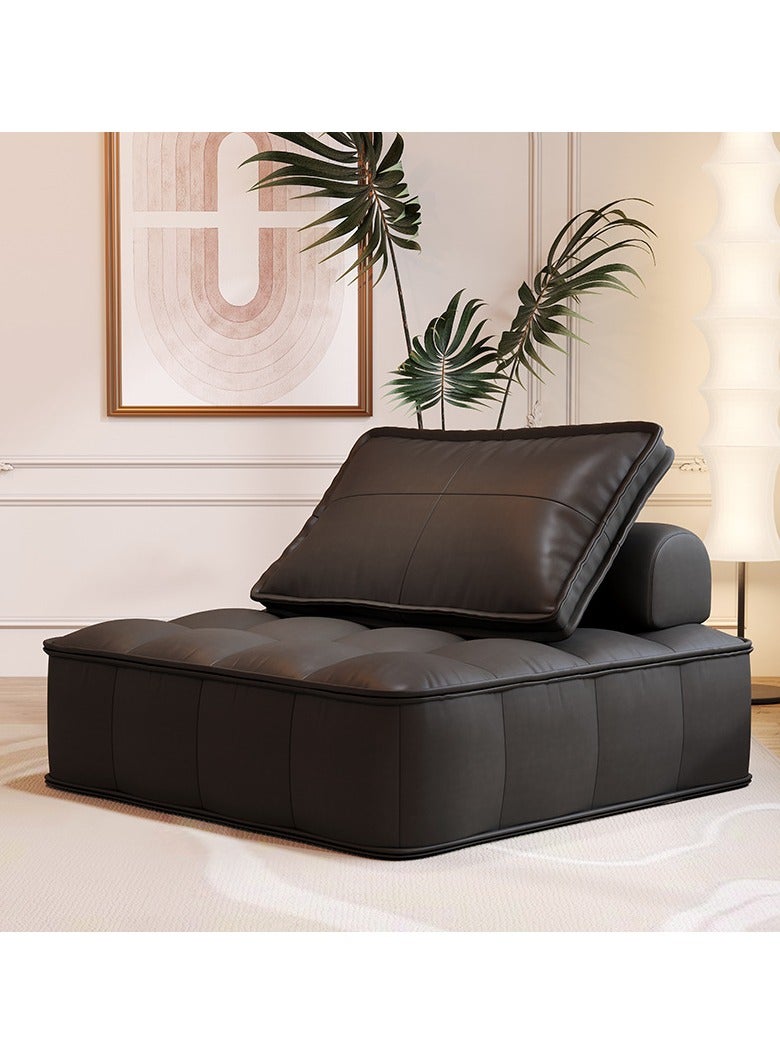 VINNYSEN 90x90*31cm Leather Modern Sofa Suitable for Offices Living Rooms, Apartments Small Single Sofa Tool-free Assembly Solid Wood Frame Comfortable Cushions Leather Fabric - Image 1