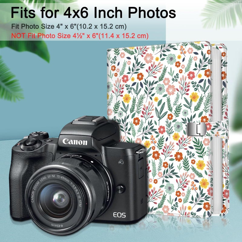 Fintie Fintie Photo Album 4x6 Photos - 112 Photos Premium Vegan Leather Cover with Snap Fastener  Portable Wallet Photo Albums - Image 2