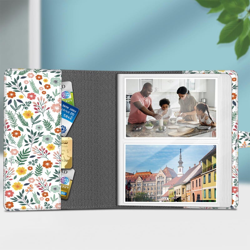 Fintie Fintie Photo Album 4x6 Photos - 112 Photos Premium Vegan Leather Cover with Snap Fastener  Portable Wallet Photo Albums - Image 4