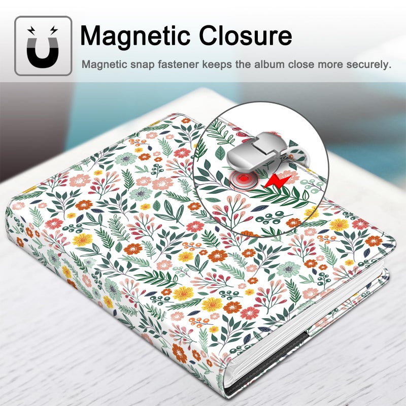 Fintie Fintie Photo Album 4x6 Photos - 112 Photos Premium Vegan Leather Cover with Snap Fastener  Portable Wallet Photo Albums - Image 3