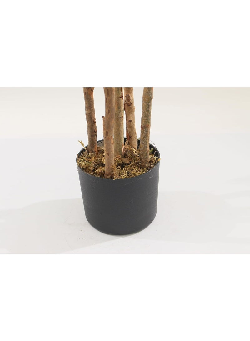 MARCOLO Artificial Dracaena Plant in Black Pot, Green Variegated Leaves, Multi-Stem Indoor Decorative Tree (90cm) - Image 4