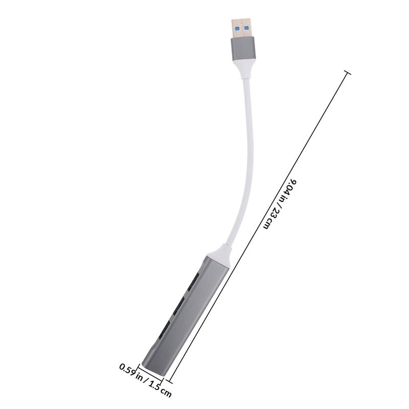 USB Hub Multi Port Expander with Extender Cable for Laptop PC Desktop Gaming Dark Gray - Image 3