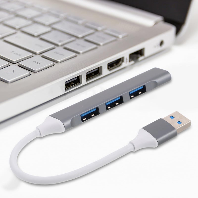 USB Hub Multi Port Expander with Extender Cable for Laptop PC Desktop Gaming Dark Gray - Image 5