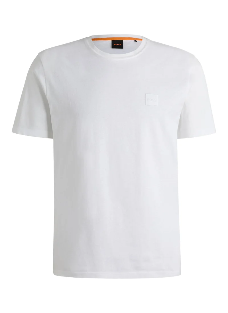 بوس Cotton-jersey T-shirt with logo patch