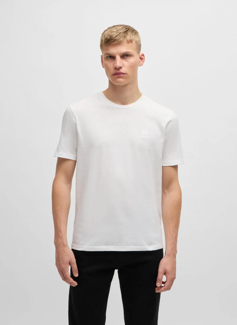 BOSS Cotton-jersey T-shirt with logo patch