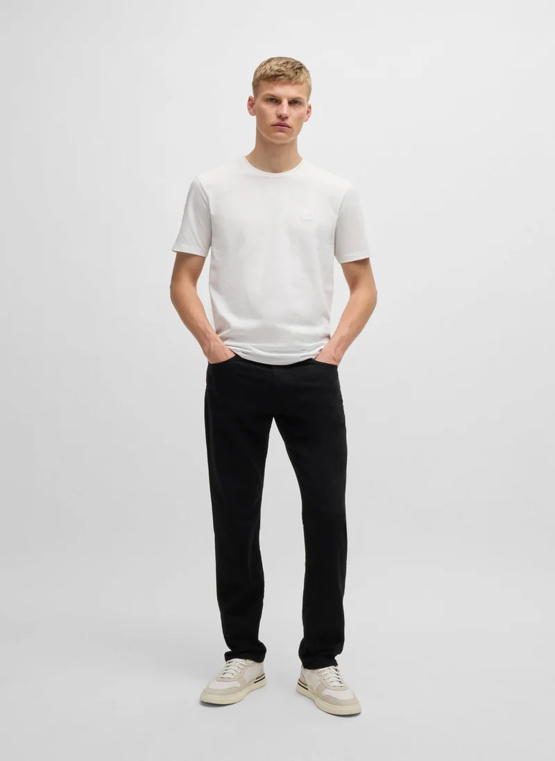 بوس Cotton-jersey T-shirt with logo patch