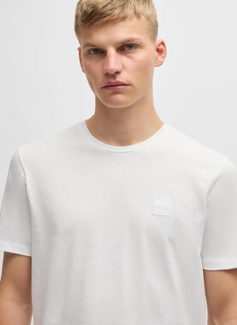 بوس Cotton-jersey T-shirt with logo patch