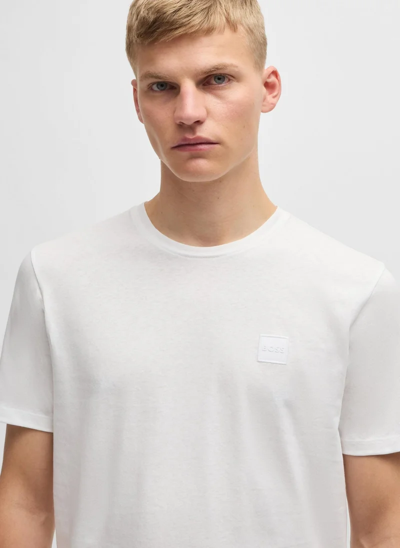 BOSS Cotton-jersey T-shirt with logo patch