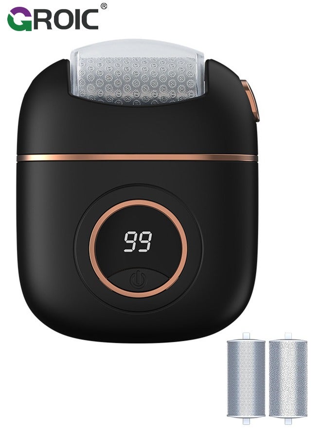 GROIC Electric Callus Remover for Feet, Rechargeable Pedicure Tools Foot Care Kit, Callus Remover for Feet with 3 Roller Heads,2 Speed, Battery Display for Remove Cracked Heels Calluses and Hard Skin - Image 1