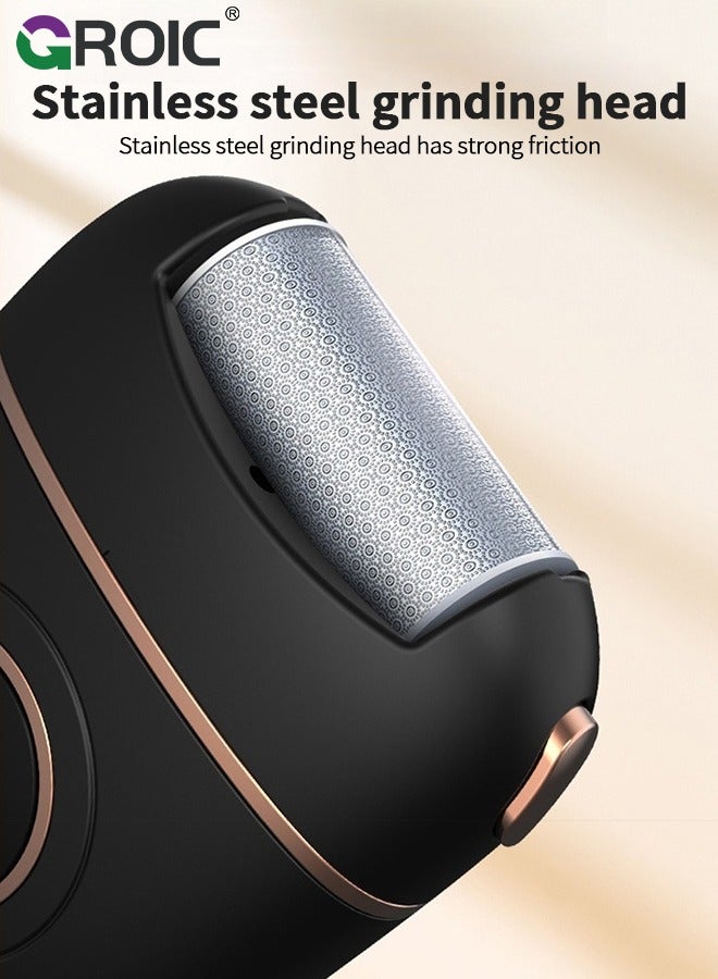GROIC Electric Callus Remover for Feet, Rechargeable Pedicure Tools Foot Care Kit, Callus Remover for Feet with 3 Roller Heads,2 Speed, Battery Display for Remove Cracked Heels Calluses and Hard Skin - Image 4