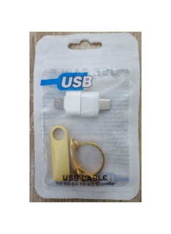 Generic Direct Metal U Disk Waterproof U Disk 8g 16g 32g 64g Lettering LOGO Gift U Disk-Color:Gold + Adapter-Capacity:256M  - Image 1