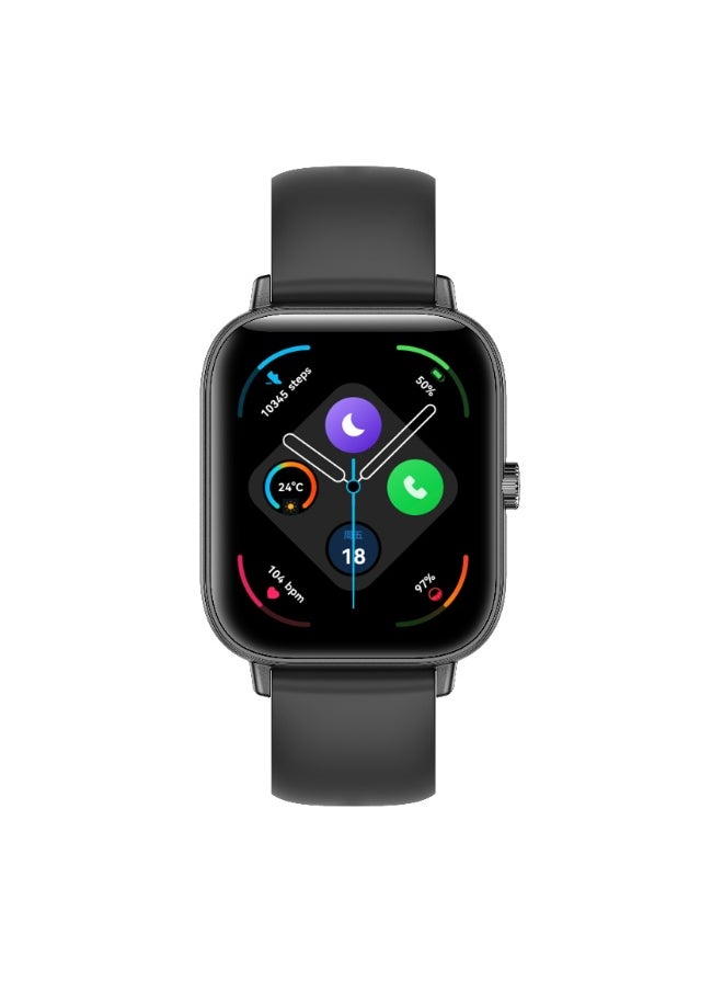 Xcell Xcell Apollo W5 Smartwatch, 1.85" HD Display, Bluetooth Calling, Magnetic Charging, Heart-Rate/BP/SpO₂, IP67, 7-Day Battery, Multi Language, iOS/Android Compatible- Black Frame with Black Strap  - Image 1