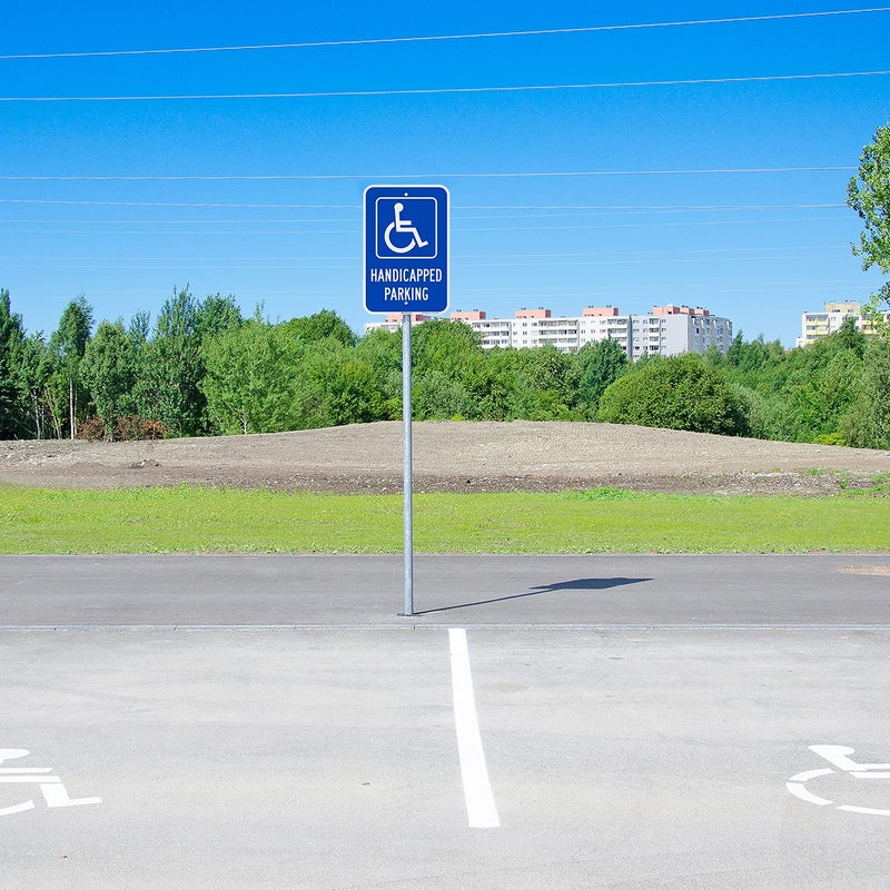 SmartSign Handicapped Parking Sign, 12 x 18 Inches 3M Engineer Grade Reflective Aluminum, Pre-Drilled Holes, USA Made - Image 2