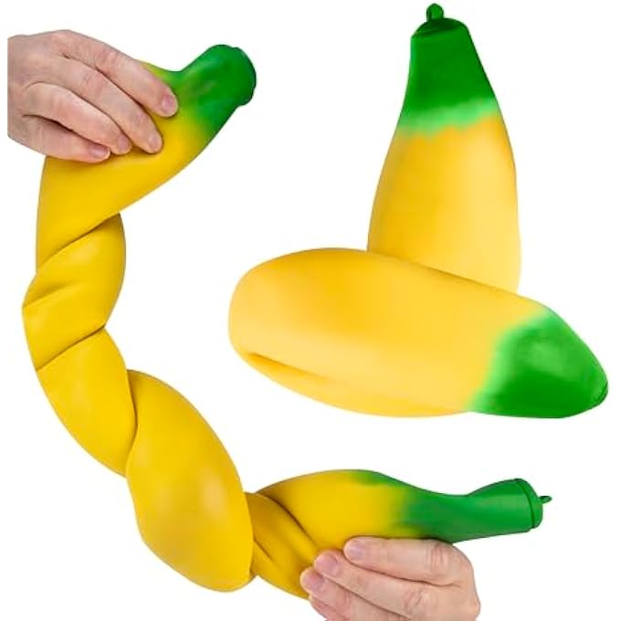 ORB Easy Sqweezy Giant Stretchy Banana - Stretches Up to 6 Feet Long - Huge Jumbo Sized Squishy Fruit Toy, Perfect to Squeeze for Stress Relief - Fun Sensory / Fidget Novelty Toy for Kids and Adults - Image 4