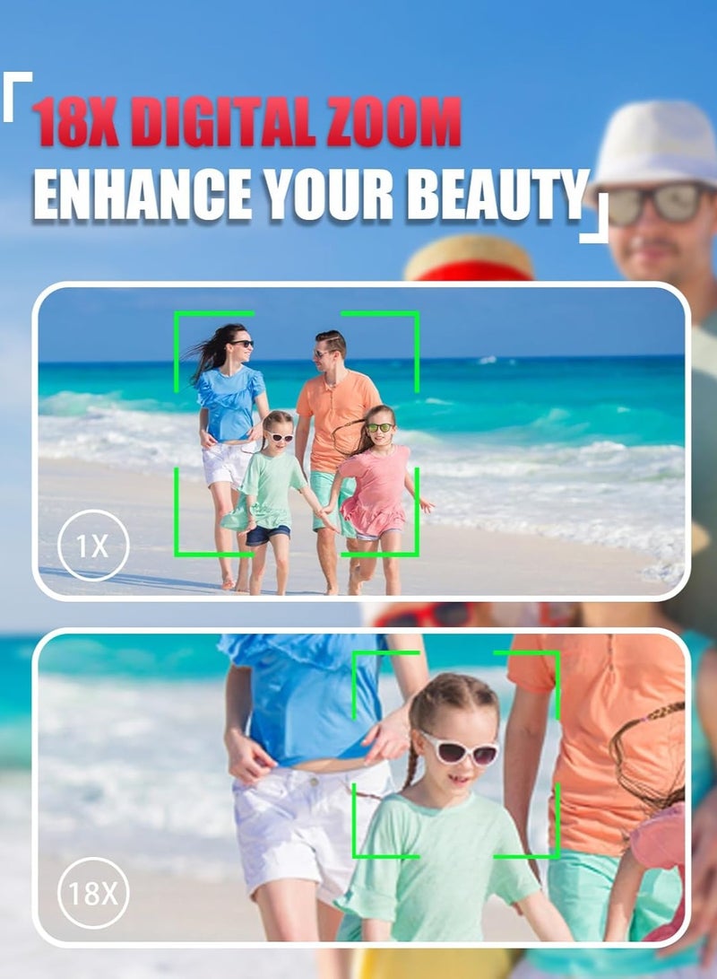 4K Vlogging Digital Camera 64MP Point and Shoot Kids Camera with 64GB TF Card Photography for Boys Girls Everyday Use Gift - Image 3