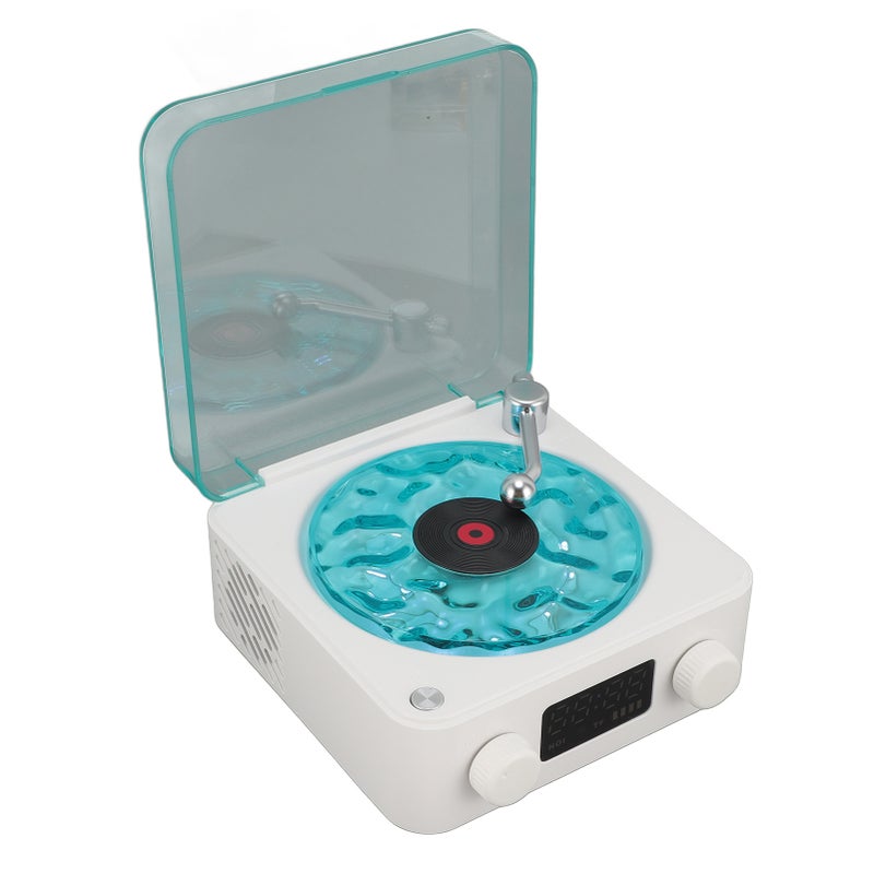 Waves Player Cordless Compact Stereo Sound Ambient Light Creative Present Portable Vintage Waves Speaker for Sleep Relaxing White - Image 1