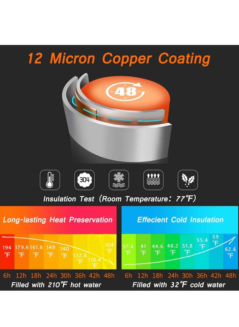 Excefore ترمس غذائي، حاوية غذاء معزولة، حاوية طعام مصنوعة من الفولاذ المقاوم للصدأ محكمة الإغلاق للوجبات الساخنة والباردة مثالية للمدرسة والمكتب والسفر، 1000 مل، مع ملعقة (فضي) - Image 5