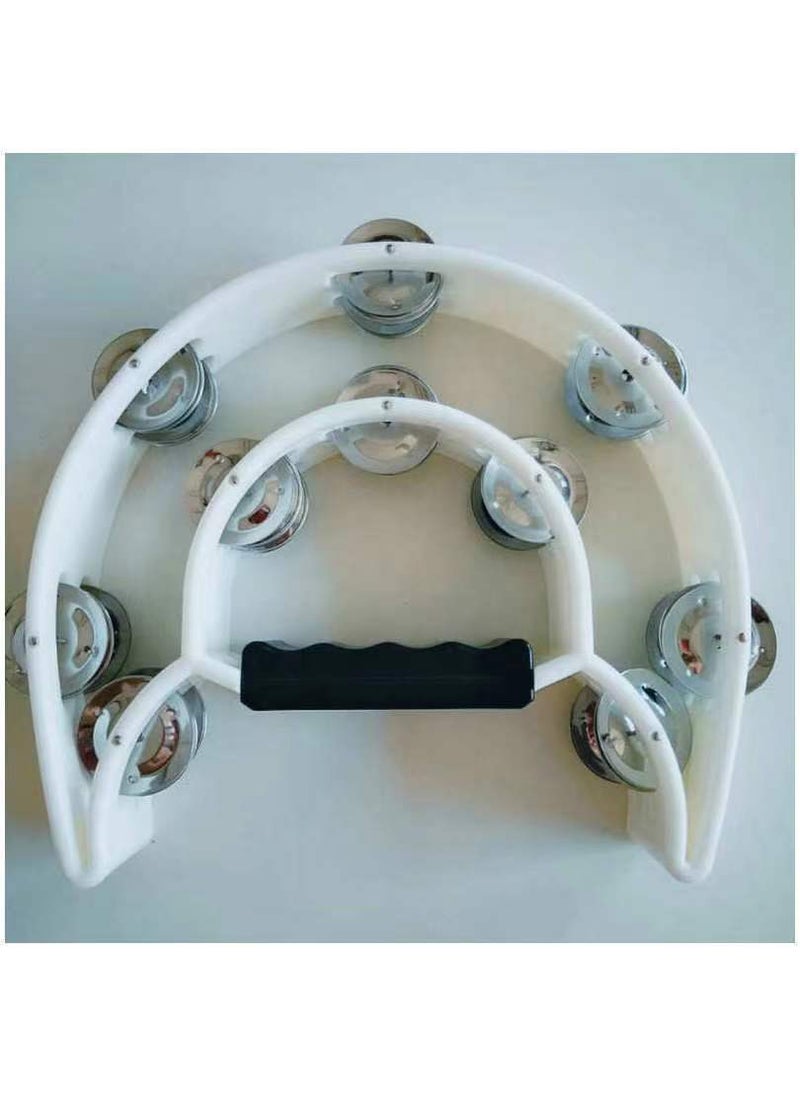 Generic Orff Kids Toy Tambourine Dual Jingle Bell White 