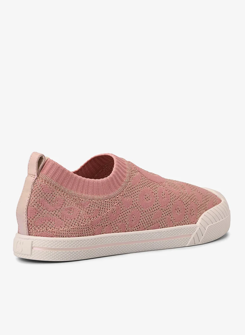 Carmen Steffens Pink Textured Knitted Sneakers