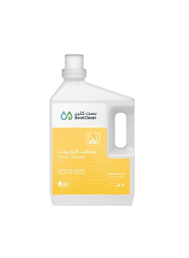 BEST CLEAN Ginger Scented Floor Cleaner - Powerful Cleaning and Shine 3 Liters - Image 1