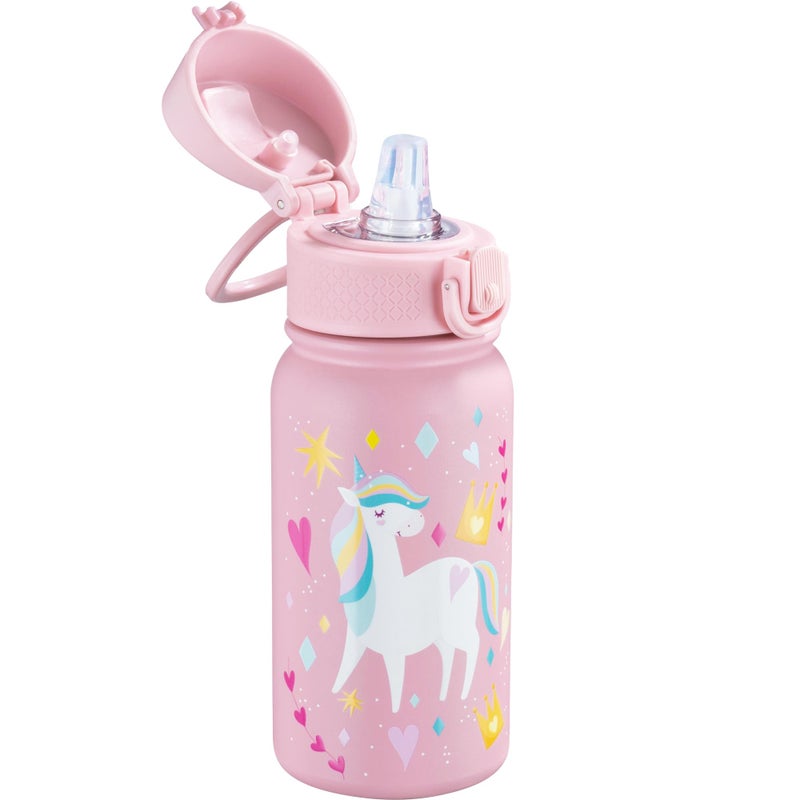 OLDLEY 12oz Kids Water Bottle, Stainless Steel Insulated Water Bottle For Kids, With Straws Leak-proof, Kids Water Bottles For School Boys Girls,Unicorn - Image 1