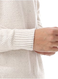Andora Half-Zipper Long Sleeves Knitted Sweater_Ivory White  - Image 4