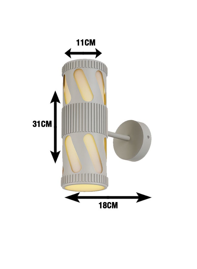 NERFA Outdoor Cylinder Wall Light without Bulbs – E27 Socket – Replaceable Bulbs – 31×18×11 cm - Image 1