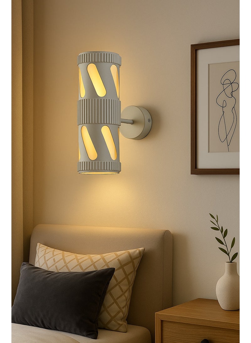 NERFA Outdoor Cylinder Wall Light without Bulbs – E27 Socket – Replaceable Bulbs – 31×18×11 cm - Image 3