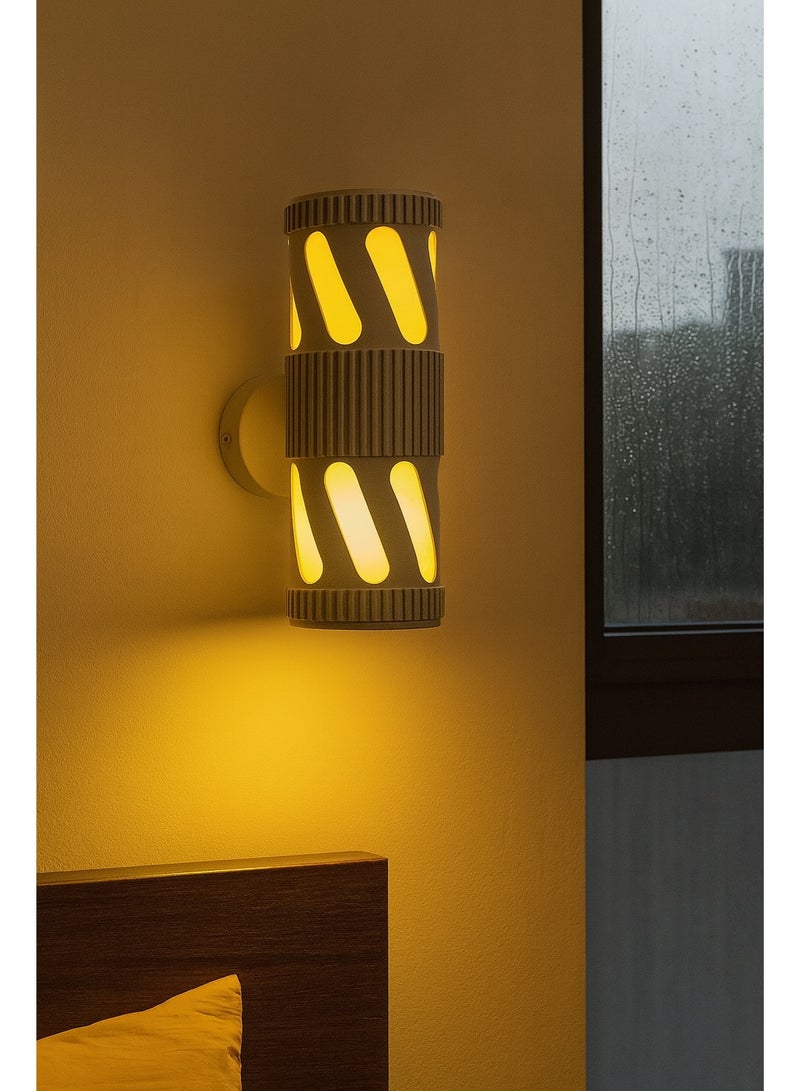 NERFA Outdoor Cylinder Wall Light without Bulbs – E27 Socket – Replaceable Bulbs – 31×18×11 cm - Image 2