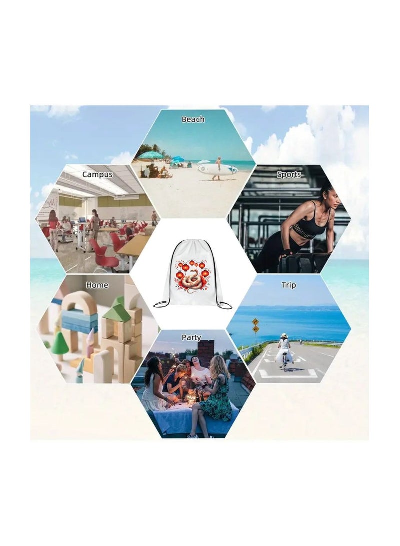 PRINTSHOP4ME Chinese New Year Pack Of 3 Drawstring Bags For Men And Women-Durable Sports Backpack For Kids,Great For School And College,Everyday Use,Lightweight With Printed - Image 4