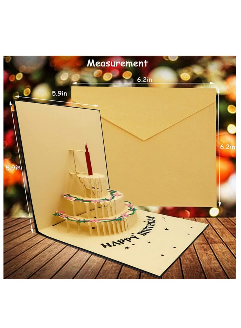 3D Pop Up Birthday Greeting Cards Auto Play Music Warm LED Light Birthday Cake Card Gifts For Mom Wife Sister Boy Girl Friends - Image 4