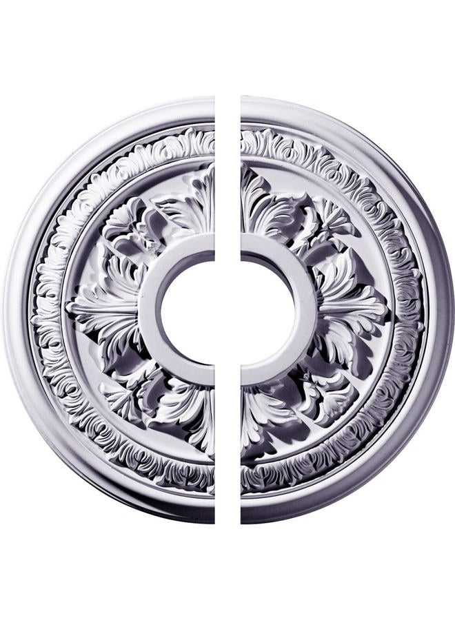 Ekena Millwork CM15BA2 Baltimore Ceiling Medallion, Factory Primed, 15 3/8" OD x 4 1/4" ID x 1 P (Fits Canopies up to 5 1/2") - Image 1