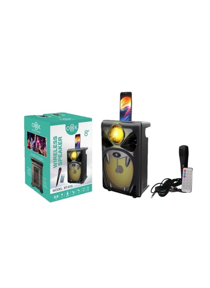 Macon - BT-815 8 Inch TWS Wireless Speaker with 2 LED Lights and Wired Mic - Image 1