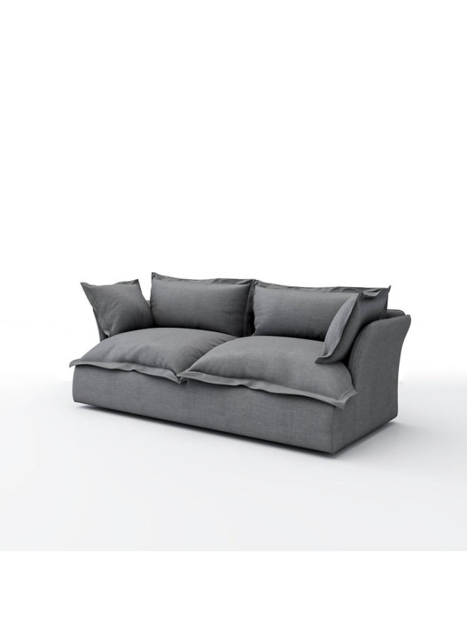 ariika Haven 2 Seater Sofa 205 x 100 H:80 cm - Grey, 100% Polyester Linen Texture Soft Feel, Latex & down alternative filling.