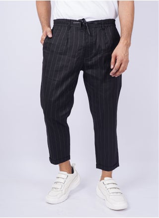 Men's Casual Elastic Waist With Drawstrings Pleated Pant in Black - pzsku/Z416C6B82EF451446B0D5Z/45/_/1715243580/137e9191-c93a-4951-bfe6-366fe9056298