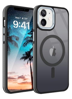 Generic Magnetic Case Compatible with MagSafe Translucent Matte Shockproof Women Men Girl Protective Case Cover for iPhone 11 6.1 (Black)  - Image 1