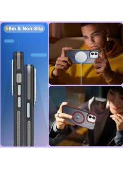 Generic Magnetic Case Compatible with MagSafe Translucent Matte Shockproof Women Men Girl Protective Case Cover for iPhone 11 6.1 (Black)  - Image 5