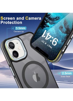 Generic Magnetic Case Compatible with MagSafe Translucent Matte Shockproof Women Men Girl Protective Case Cover for iPhone 11 6.1 (Black)  - Image 4