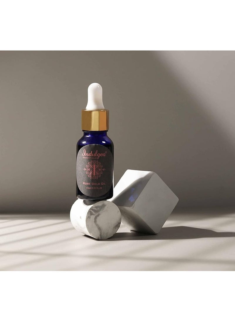 Indulgeo Essentials Rose Gold Beauty Oil 15 ML and Rejuvenating Eye Serum 15ML Pack of 2 - Image 3