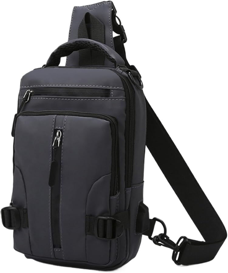 Men Sling Bag Chest Pack Anti Theft Travel Satchel 3D Textured Structure - Image 2