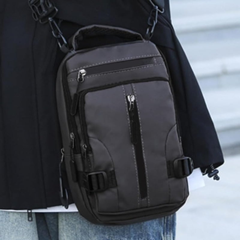 Men Sling Bag Chest Pack Anti Theft Travel Satchel 3D Textured Structure - Image 5