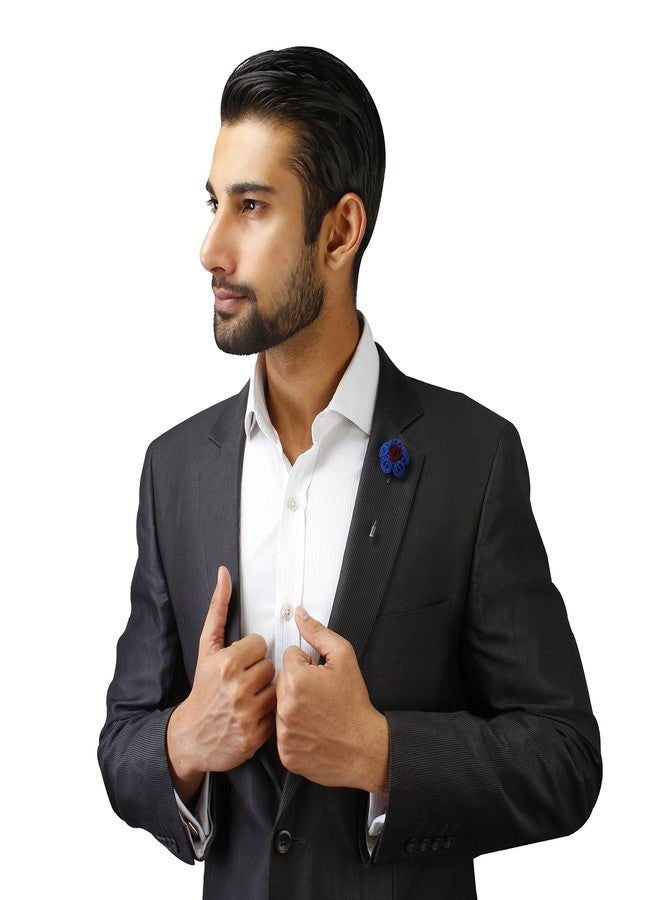 Peluche Florwer in Flower Blue Brooch for Men - Image 5