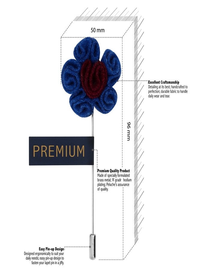Peluche Florwer in Flower Blue Brooch for Men - Image 2