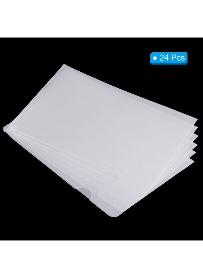 PATIKIL - L Type Folders 24 Pack A5 Plastic Clear Document Folder File Jacket Sleeves Project Pockets White - Image 1