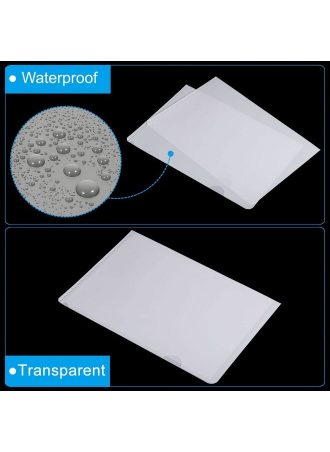 PATIKIL - L Type Folders 24 Pack A5 Plastic Clear Document Folder File Jacket Sleeves Project Pockets White - Image 1