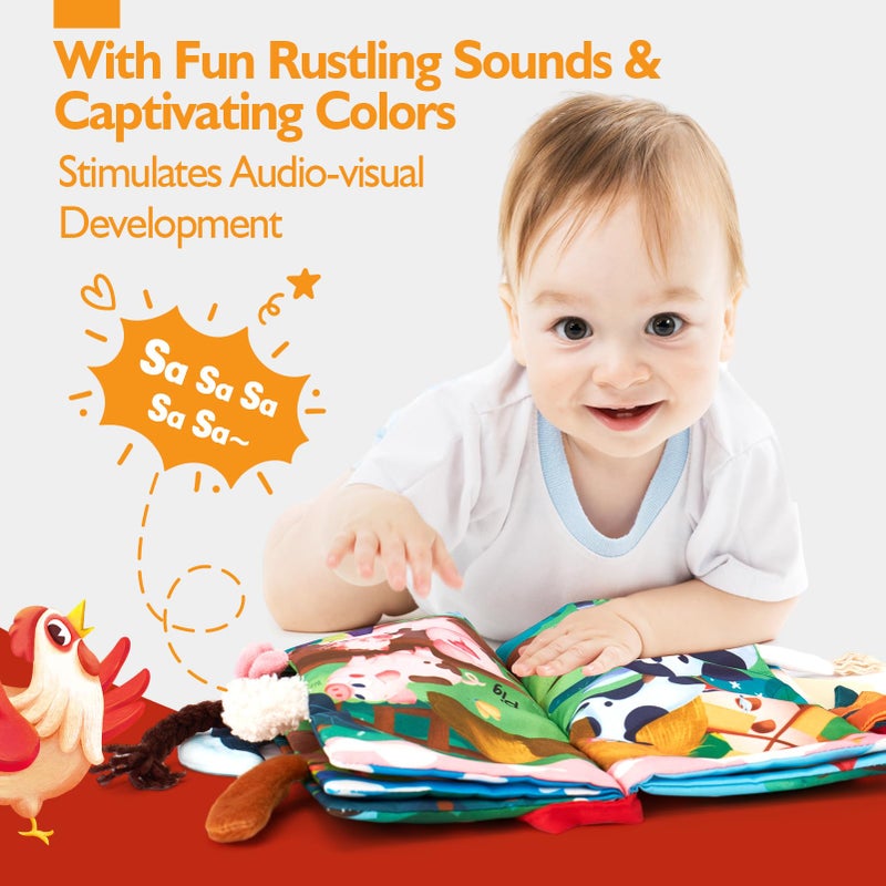 hahaland Baby Books 0-6 Months,Infant Tummy Time Toy High Contrast Sensory Baby Toys 6 to 12 Months Touch Feel Book Baby Gifts for Boy Girl 0-3 Months Book Early Learning Toy - Image 3