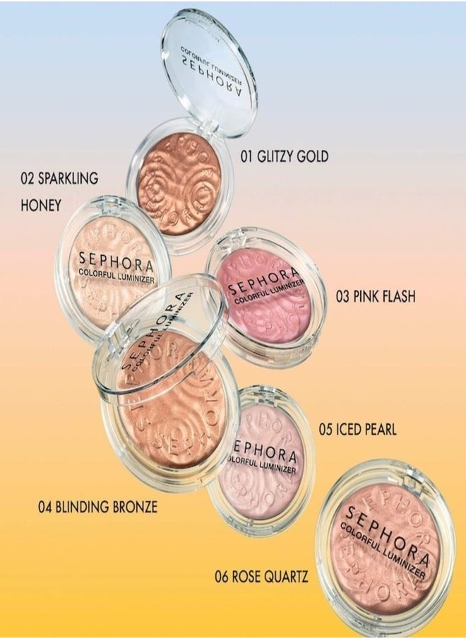 SEPHORA - SEPHORA COLLECTION Colorful Luminizer Face Illuminating Powder – Shade 02 Sparkling honey (3.50g) | Ultra-Fine, Buildable Highlighter for a Radiant, Sun Glow with a Lightweight, Blendable Formula for All Skin Types - Image 1