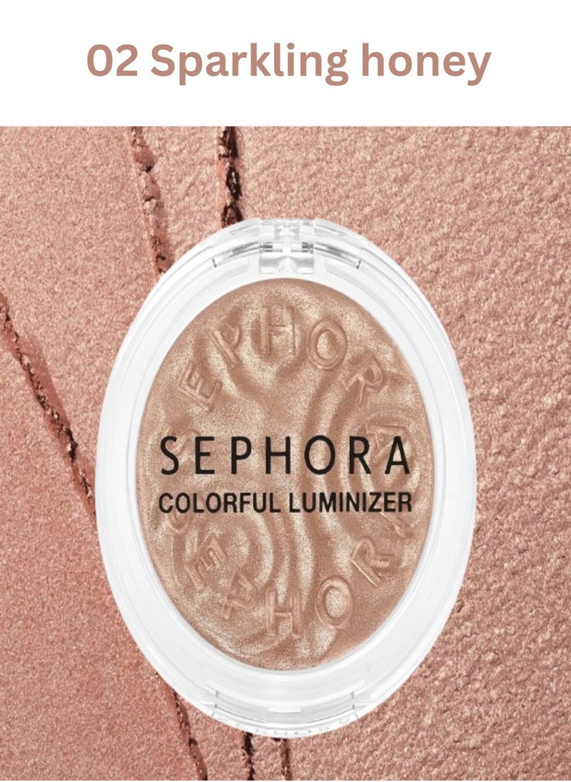 SEPHORA - SEPHORA COLLECTION Colorful Luminizer Face Illuminating Powder – Shade 02 Sparkling honey (3.50g) | Ultra-Fine, Buildable Highlighter for a Radiant, Sun Glow with a Lightweight, Blendable Formula for All Skin Types - Image 1