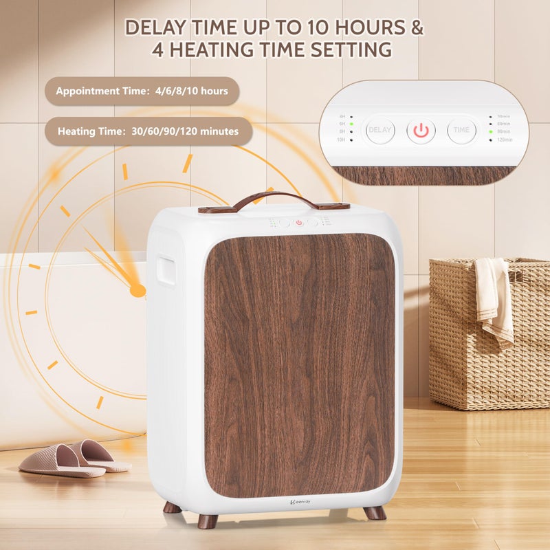 Keenray Towel Warmer Bucket, Luxury Rectangle Towel Warmer for Bathroom with Timer & Delay, Customized Fragrance, Child Lock, Fits 2 Large Towels, Blankets, Bathrobes, Ideal Gift for Him & Her(Brown) - Image 4