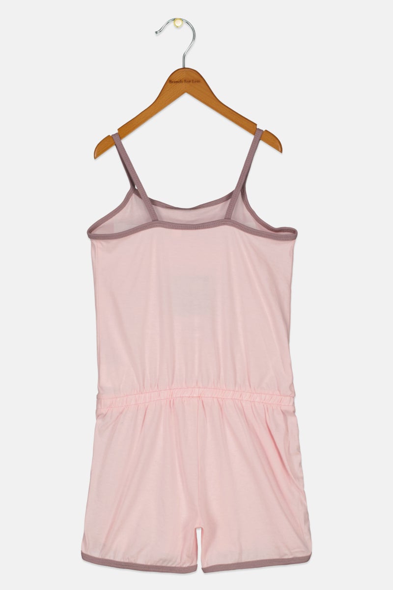 PUMA Kids Girl Brand Logo Playsuit, Pink Combo  - Image 2